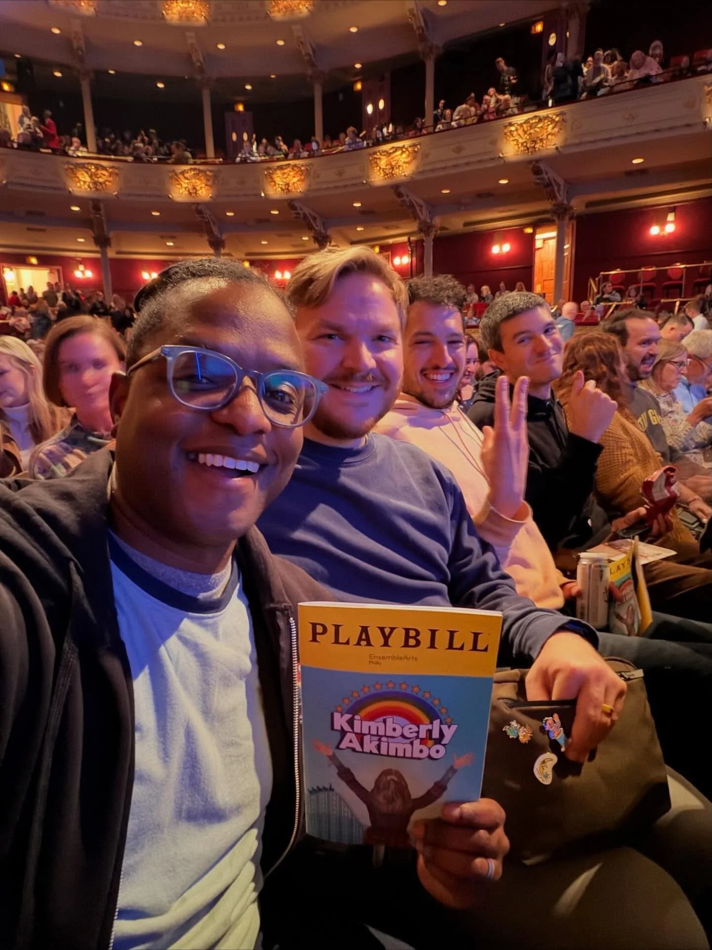 You can always find good friends at the theater! Tonight’s Experience… @akimbomusical @ensembleartsphilly @academymusicphl …with friends!!
