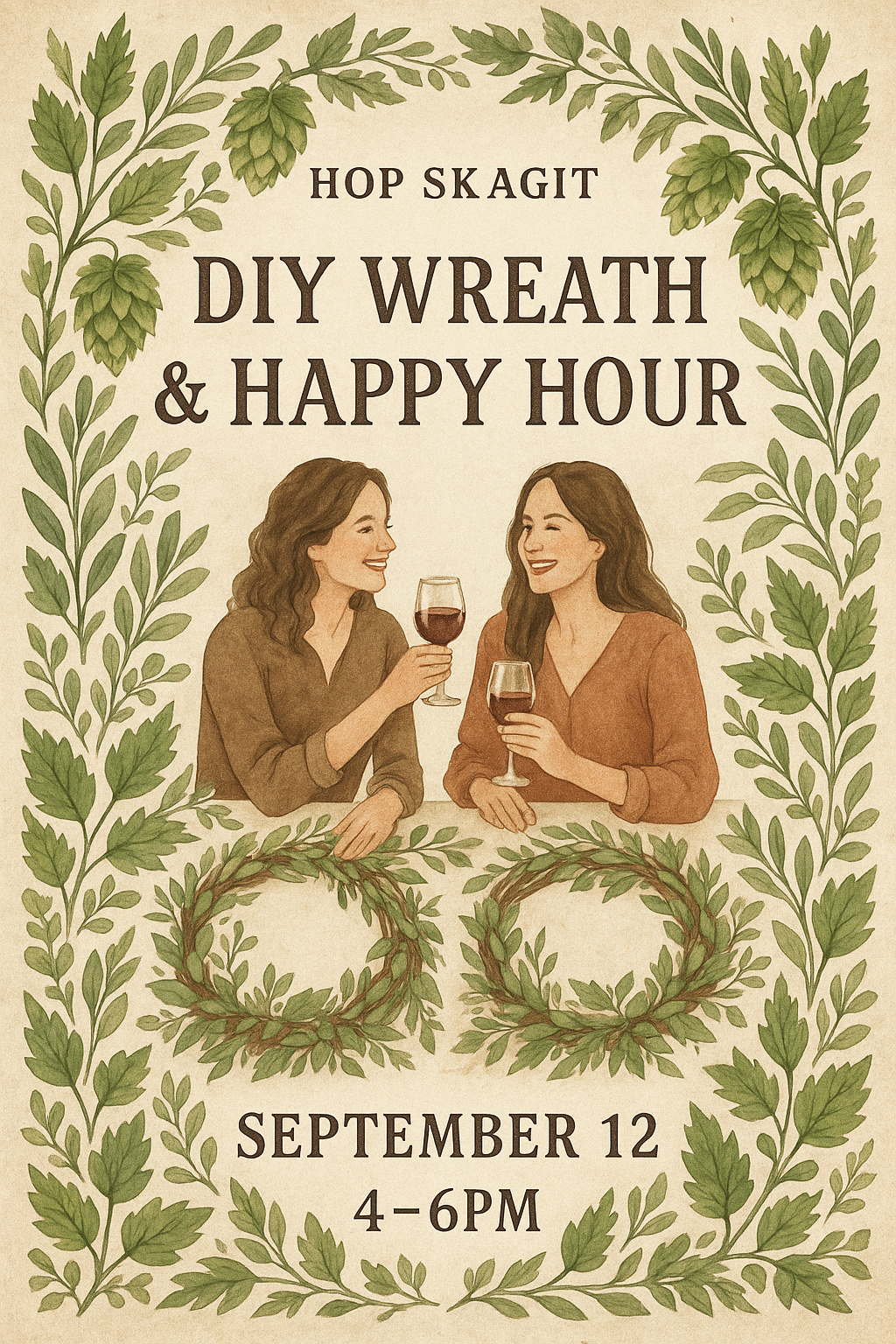 DIY Wreath & Happy Hour on the Farm!  Sept 12th