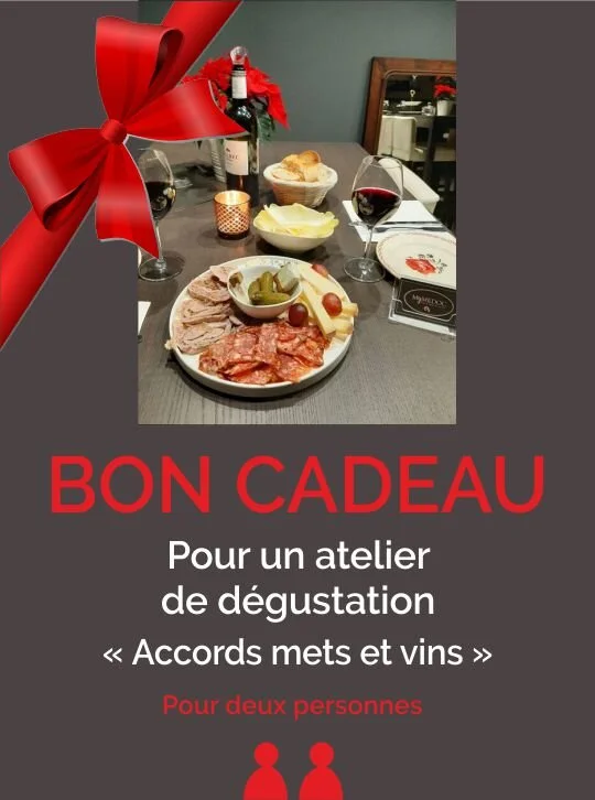 Bon cadeau - Art de la dégustation, accords mets et vins