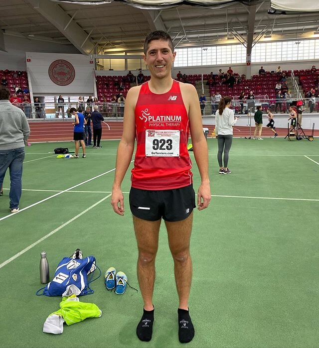 So proud of our athlete @brickrunnin who ran his first track race since 2015 this past weekend at BU! He crushed his first mile back on the track after focusing on the marathon this fall. Rust busted and having fun!! Excited for more track races comi