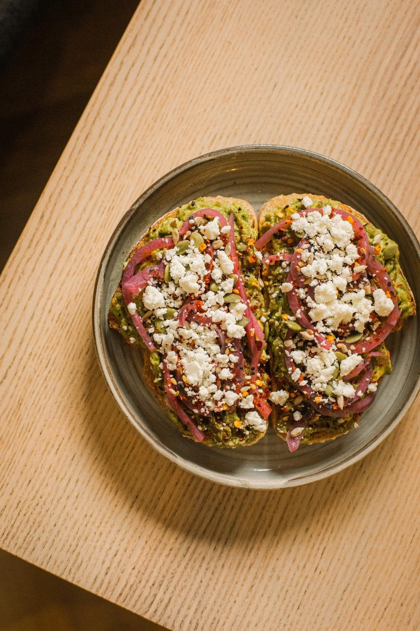 POV: brunch just got better 🥑

Smashed avo, pickled red onions, chilli flakes &amp; omega seeds on toast = the kind of energy we&rsquo;re bringing today (VG + GF option available). 

#AvocadoToast #BrunchClub  #FreshEats #Foodstagram