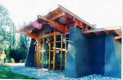 A passive-solar home with thick walls for a hot climate.