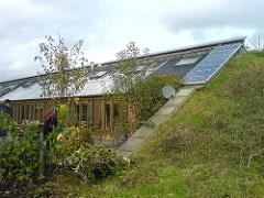 An earth-sheltered home.