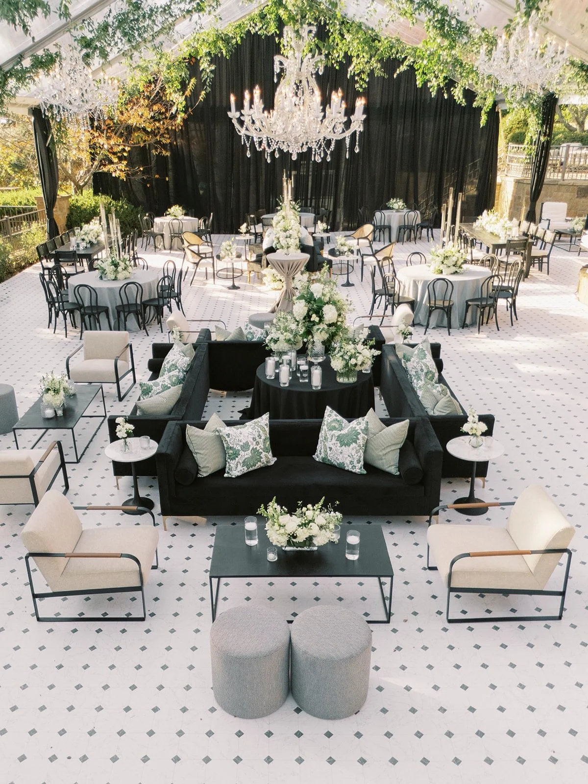 Next level luxury🖤

Planning &amp; Design: @anneclaireallen
Photography: @katimallory @katimallorysocial
Cinematography: @thesummerfilms
Tenting: @mahaffeytent
Rentals: @whitedoorevent @eventology_us
Florals: @silksabloom
Entertainment: @jordankahno