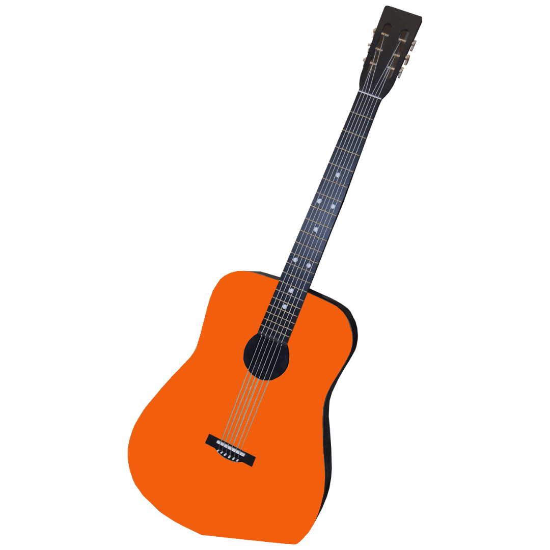 LEANING ORANGE ACOUSTIC GUITAR PROP