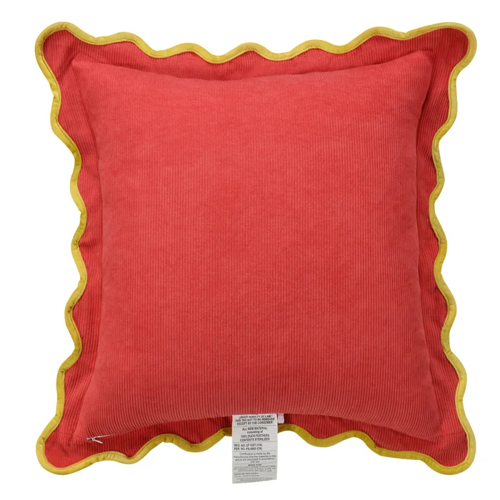 Hunter Green & Pink Scalloped Pillow Back.png