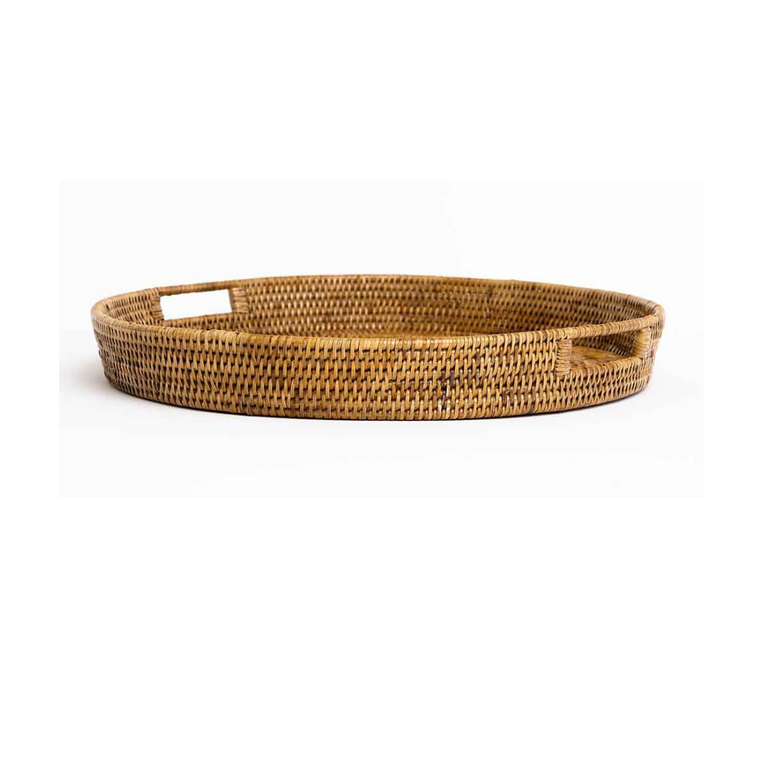 Rattan Large Round Tray