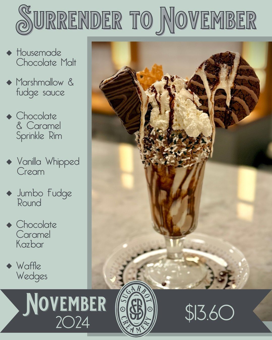 This month's Main Street Monster speaks for itself. Is it over yet? 😰 Here's hoping we'll be celebrating with the fudgy creation soon. 🤞