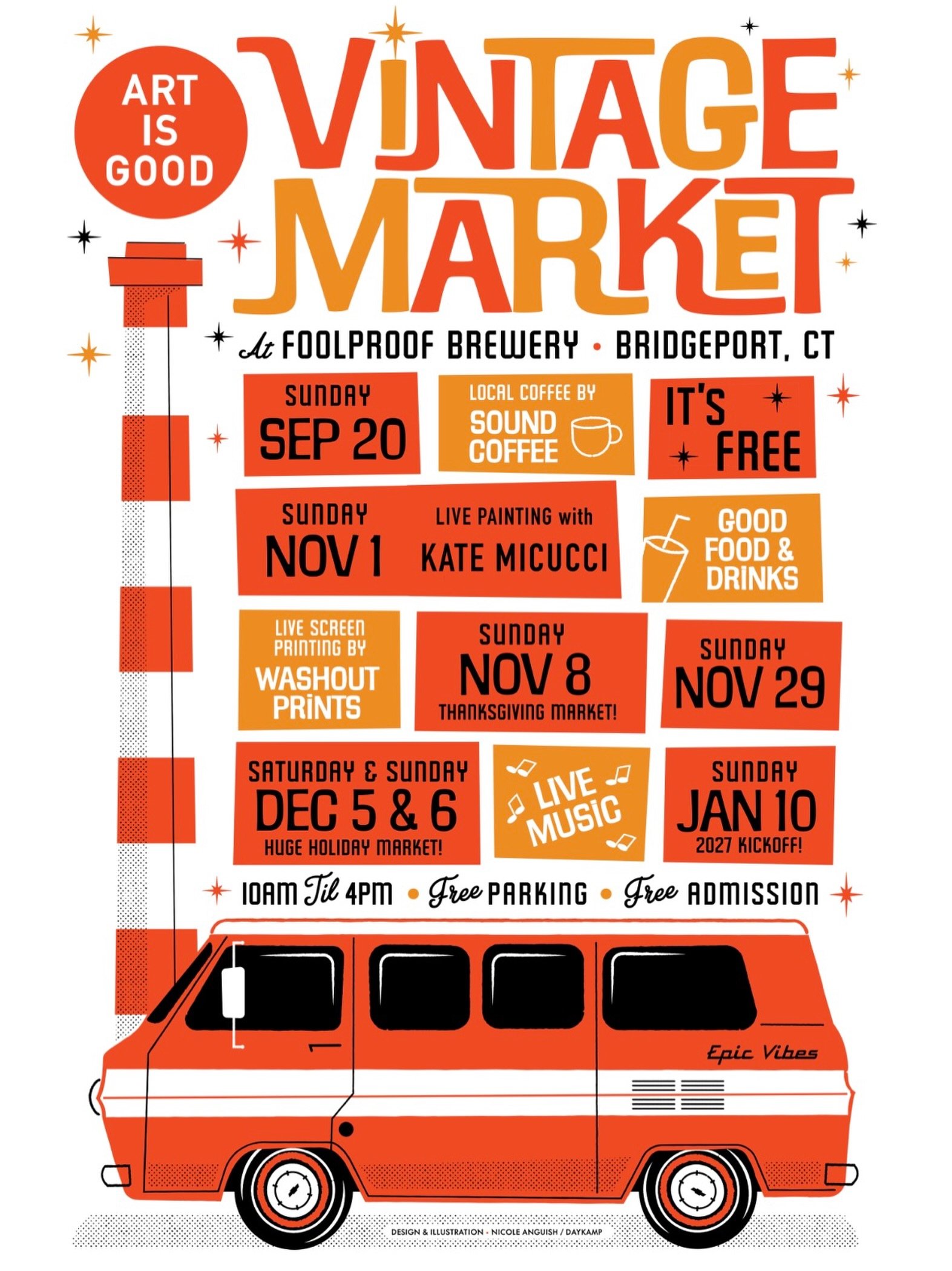 Sunday Nov 1st! Art is Good is Back! 
🏭 Foolproof Brewery
📍 800 Inion Ave. Bridgeport, CT
🗓️ Sunday Nov 1st
🕑 10:00 - 4:00