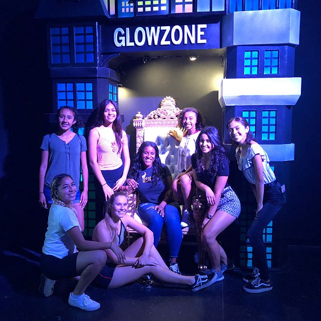 Some of the girls took time out from their royal duties to have fun at Glowzone together.  Thank you #glowzonevista for donating prizes to all of our courts! #missvista #missteenvista #missvista2018 #pageantsisters