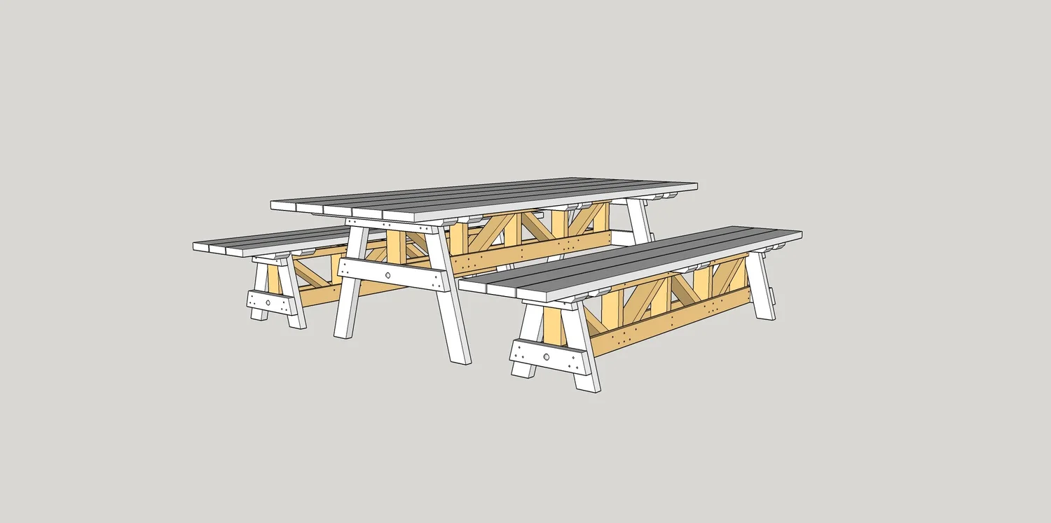 Trestle Table And Benches Two Hands Furniture