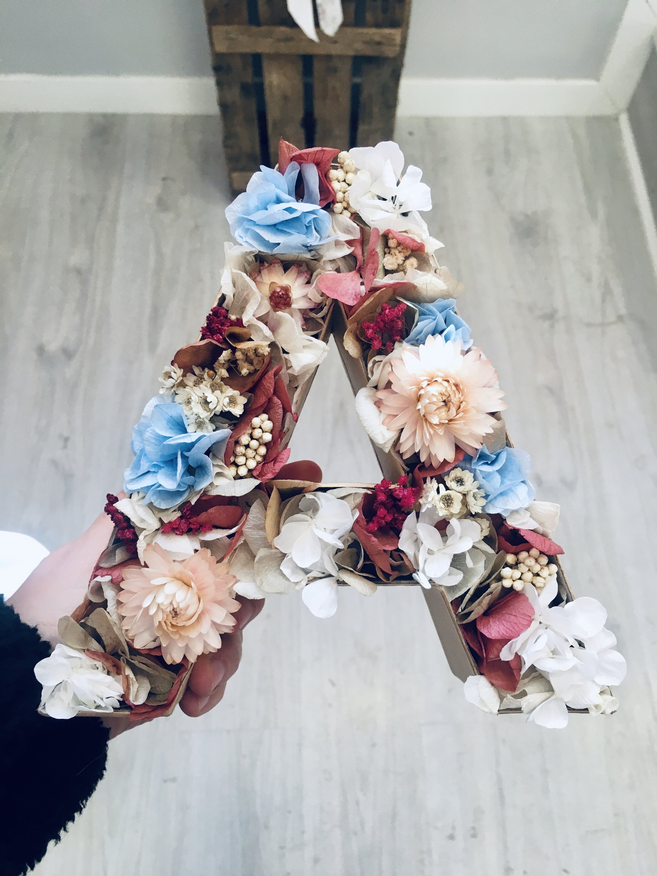 letras de flores preservadas