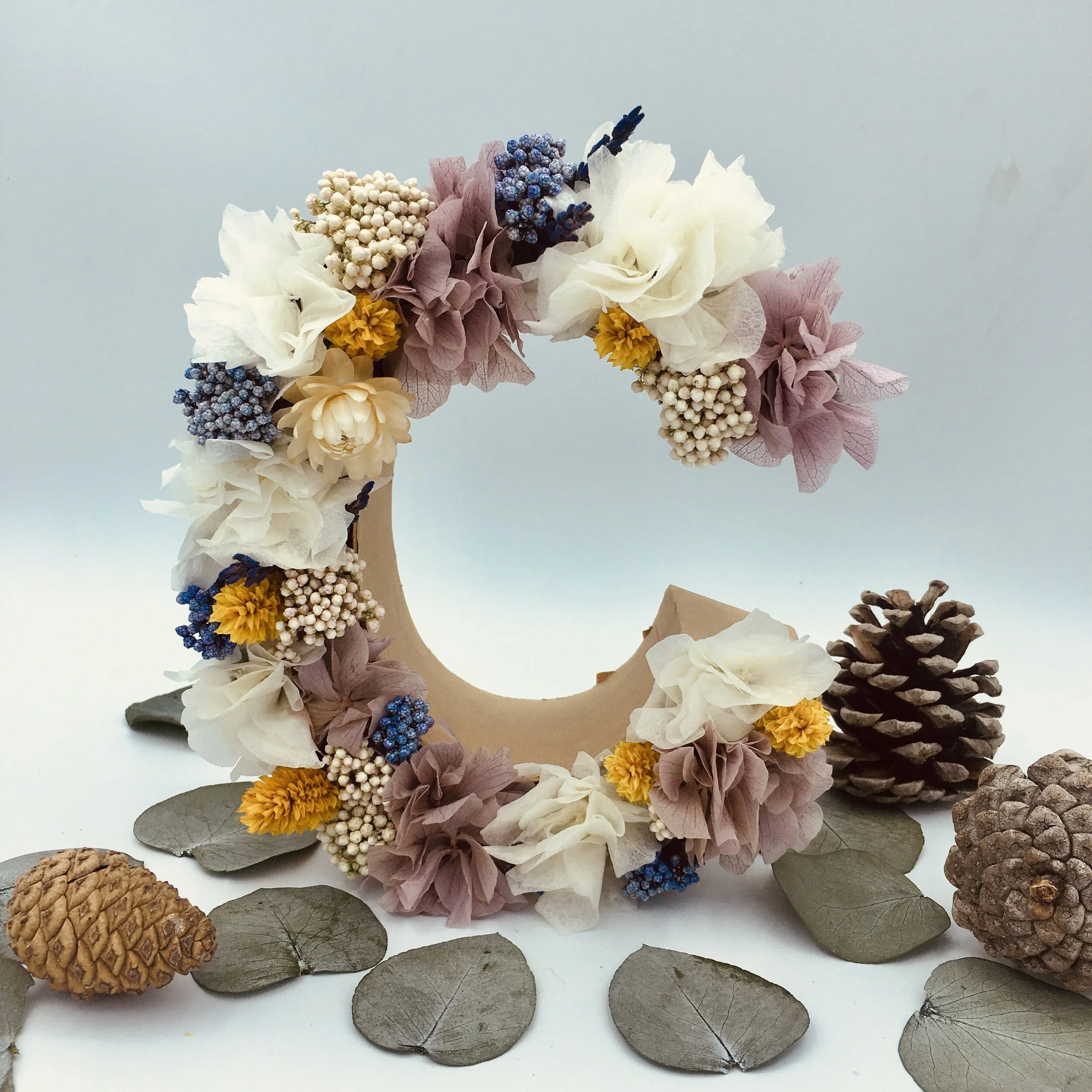 letras de flores preservadas