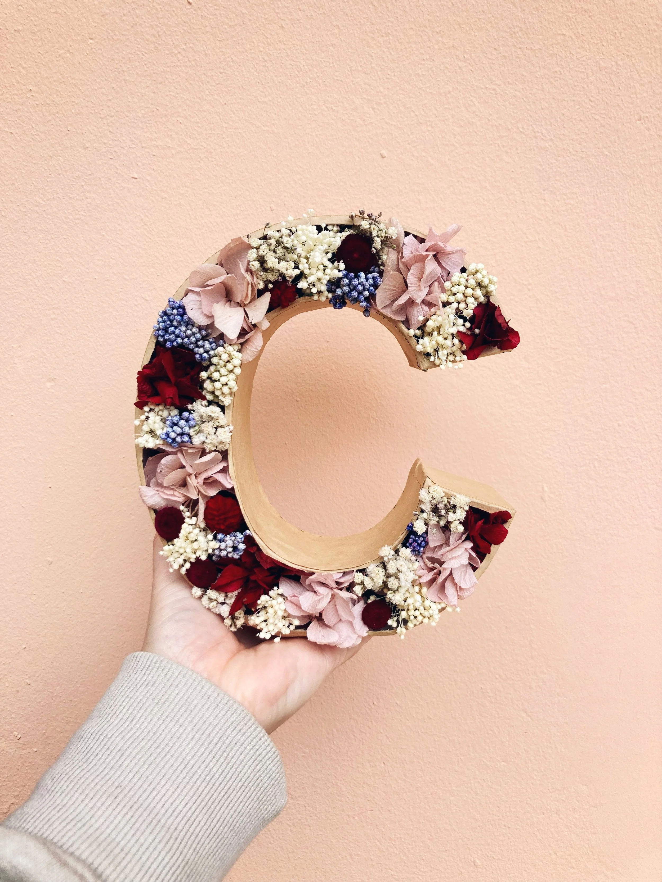 letras de flores preservadas