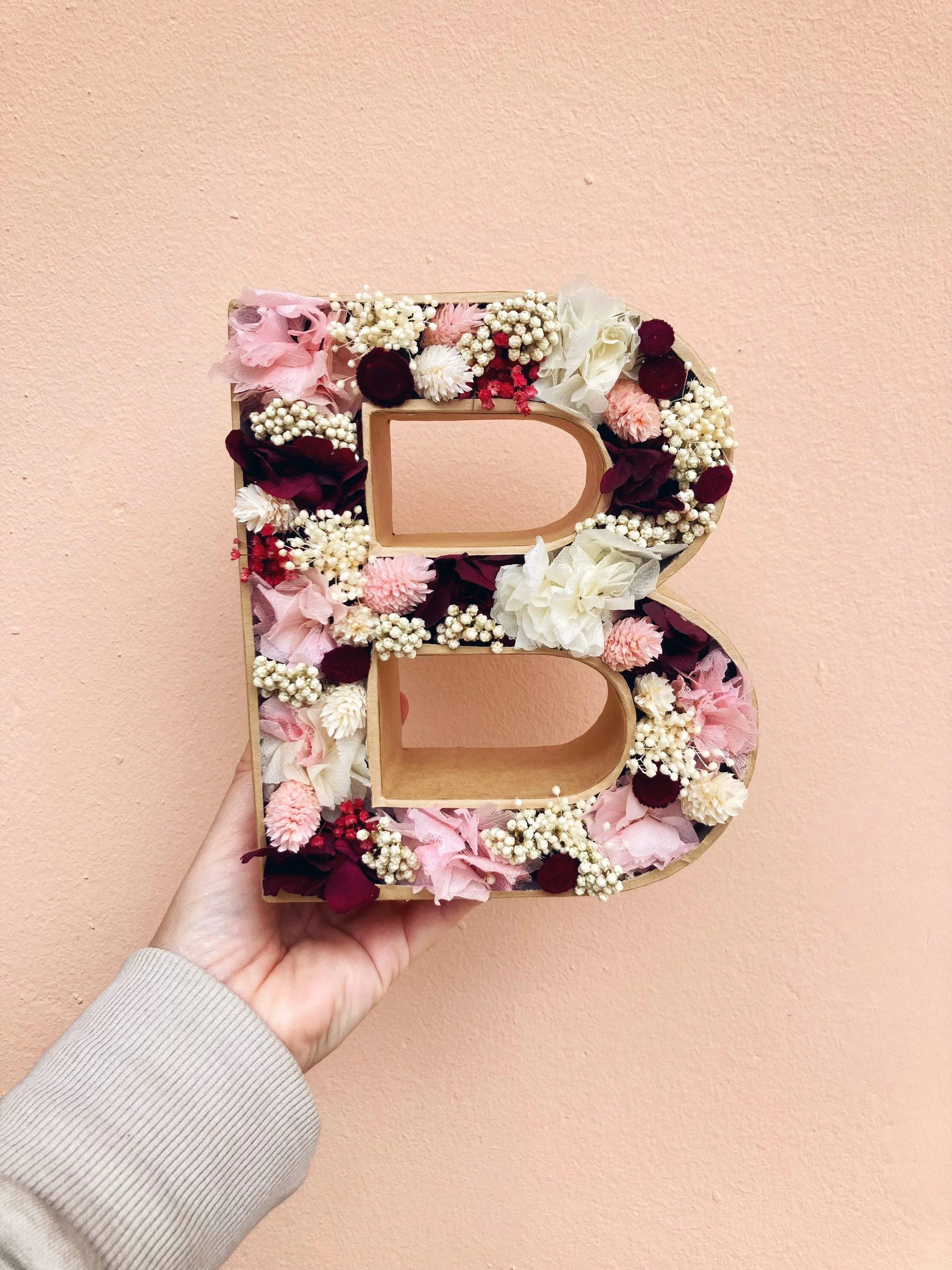 letras de flores preservadas