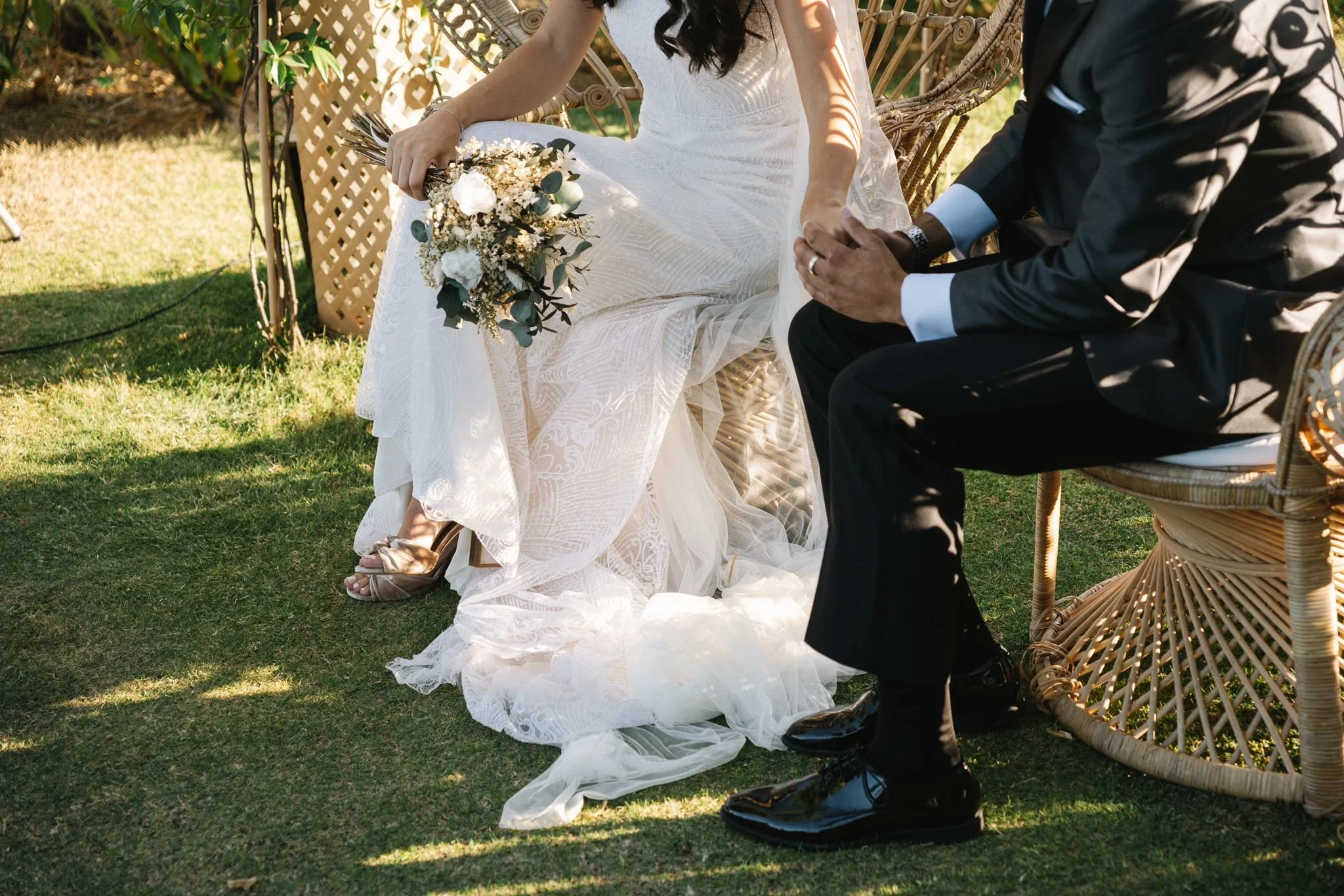 ramo de novia de peonías blancas preservadas