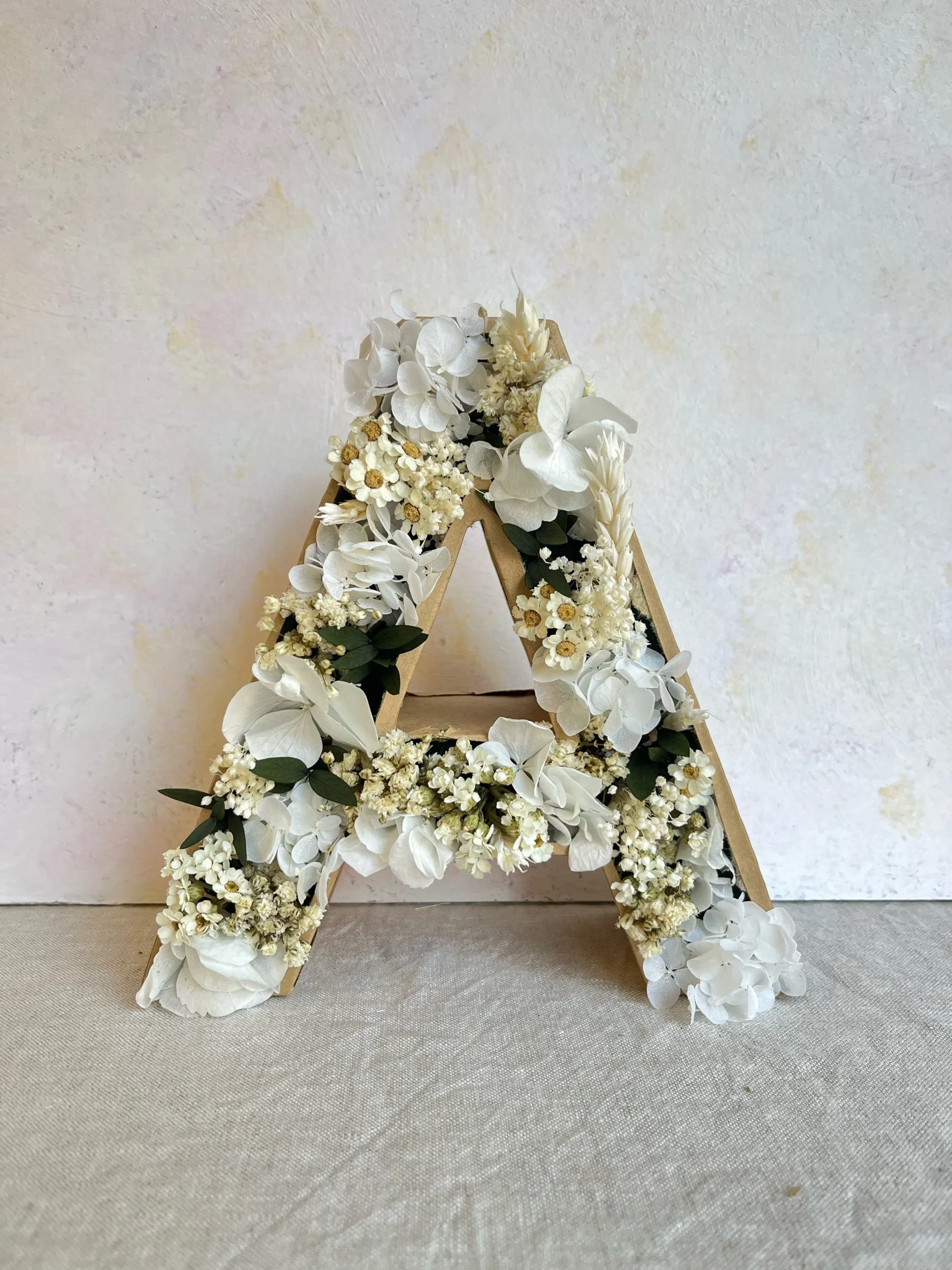 letras de flores preservadas para regalar