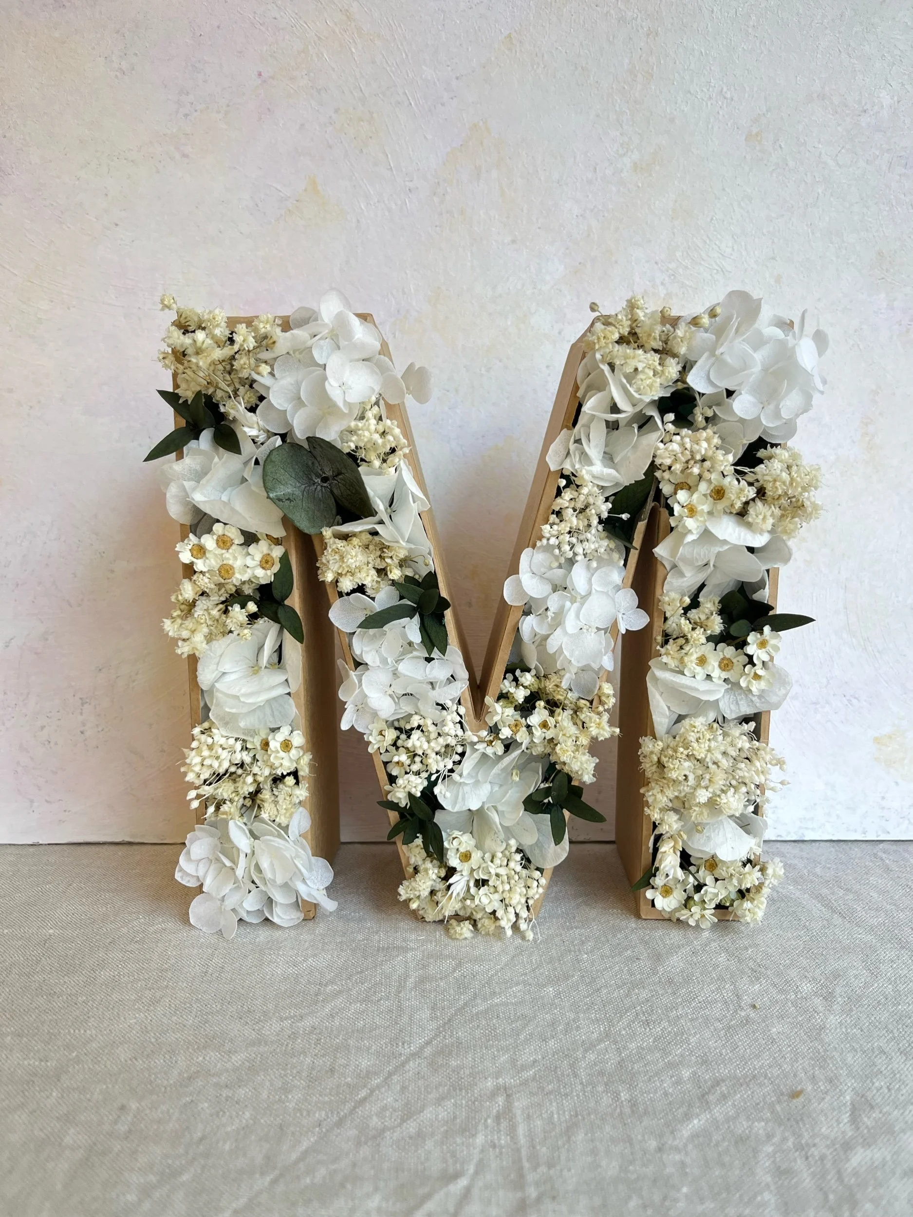 letras de flores preservadas para regalar