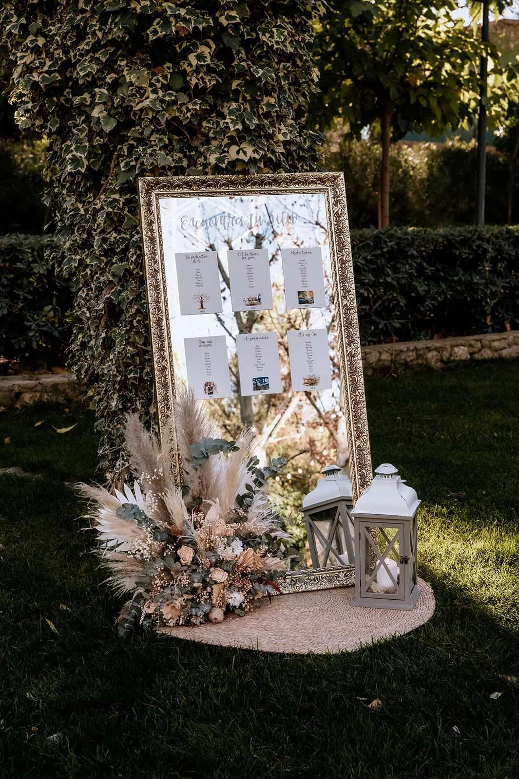  decoración floral del seating plan 