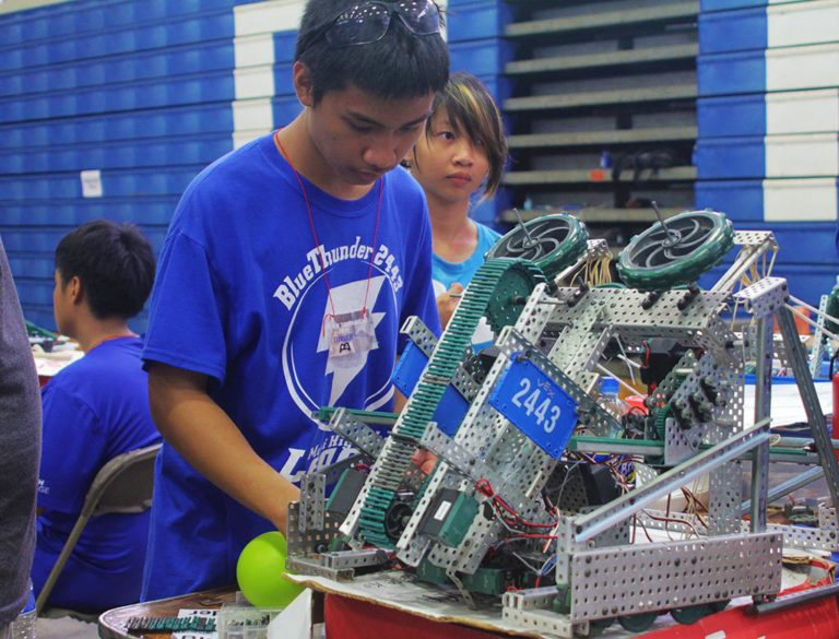 Among the various STEM education programs that the MEDB Ke Alahele Education Fund supports is VEX and FIRST Robotics – dynamic programs that are helping to inspire future leaders, innovators and problem solvers. Photo from Maui High School