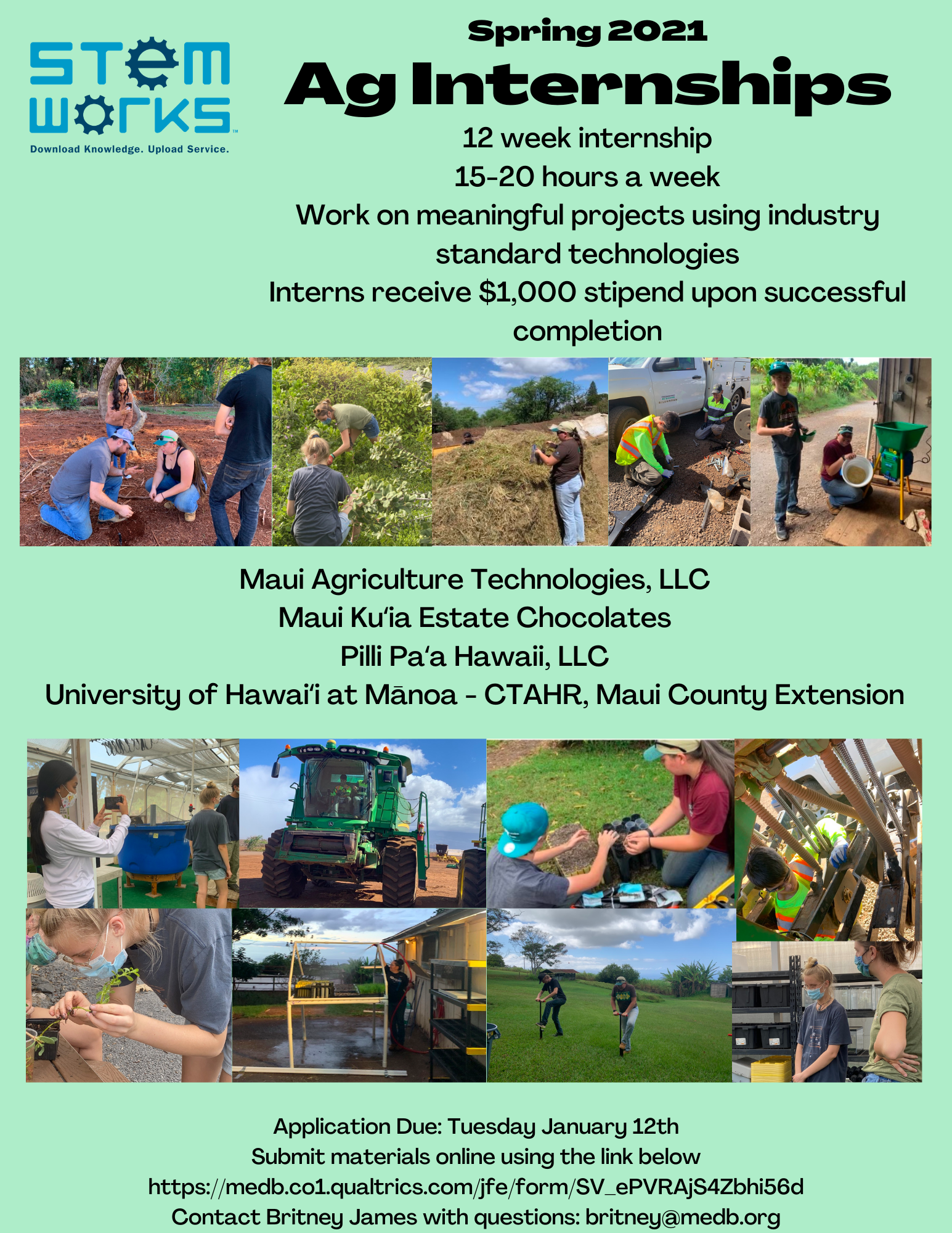 Maui County Ag Business & Technology Internships — STEMworks