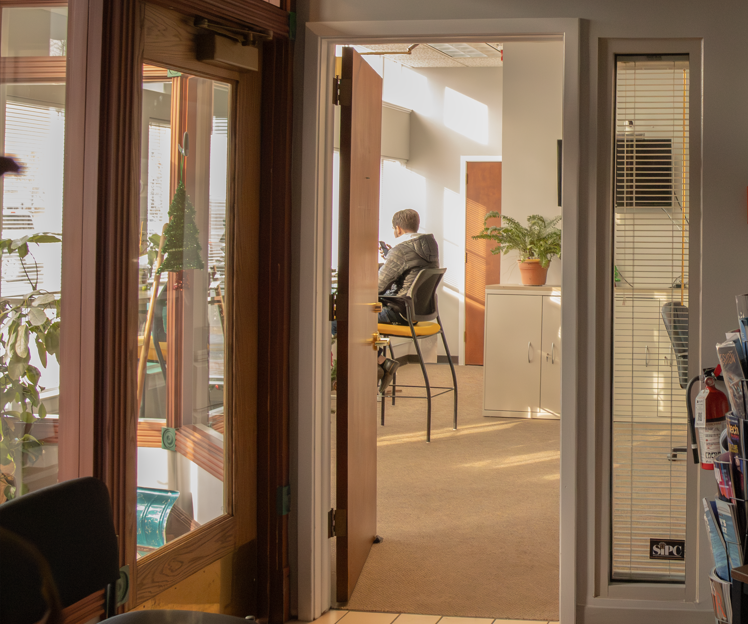A view into the private offices at Propeller