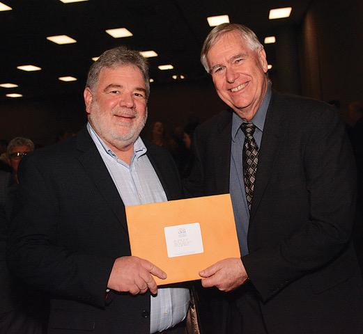 Jeff Jenkins (right) with former Paradise High School chorus director Sam Gronseth (left). Photo by Allen Petrinka