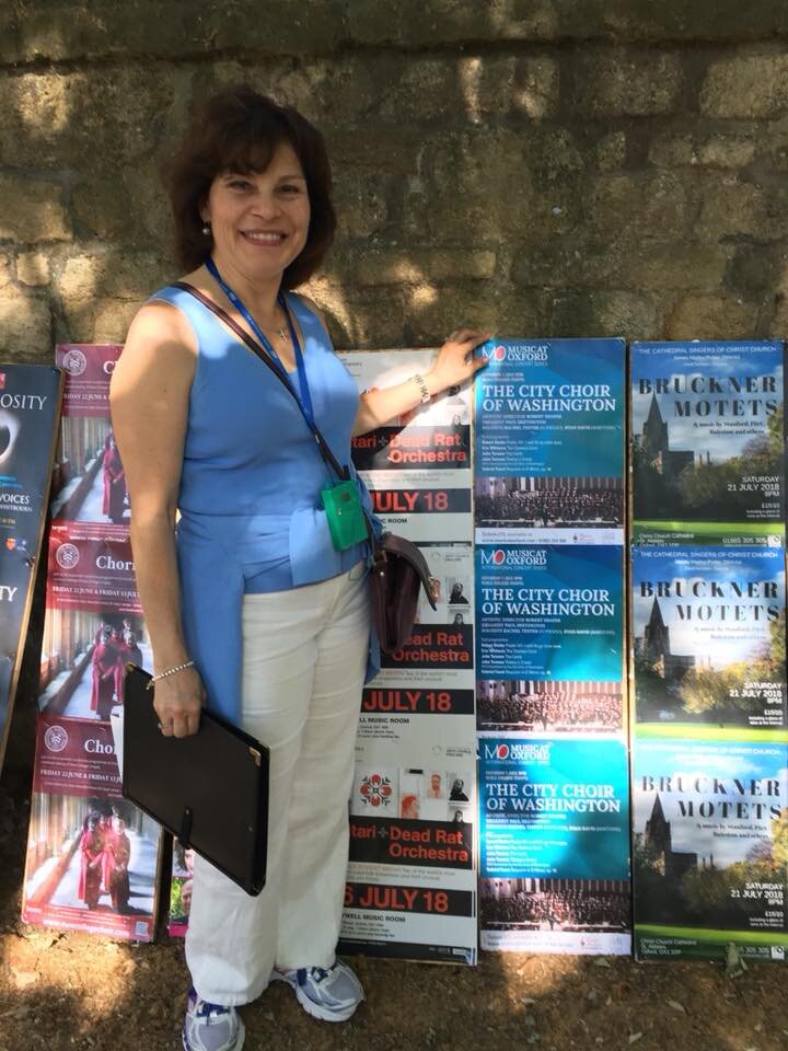 Vivian Chakarian with TCCW posters in Oxford (photo: Vivian Chakarian)