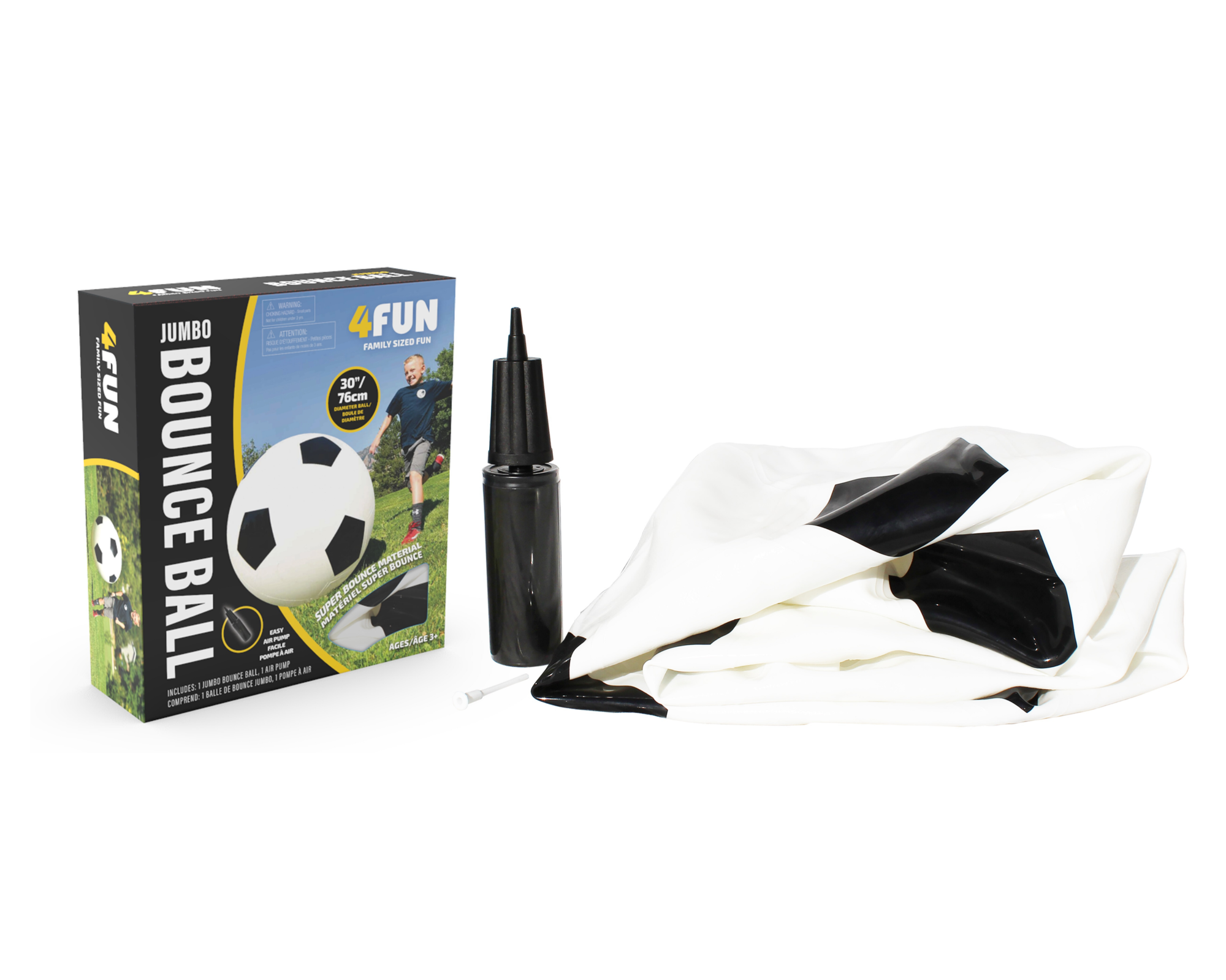 B4 Jumbo Bounce Ball  White/Black Great For Outdoor Play 76cm Diameter Approx. 