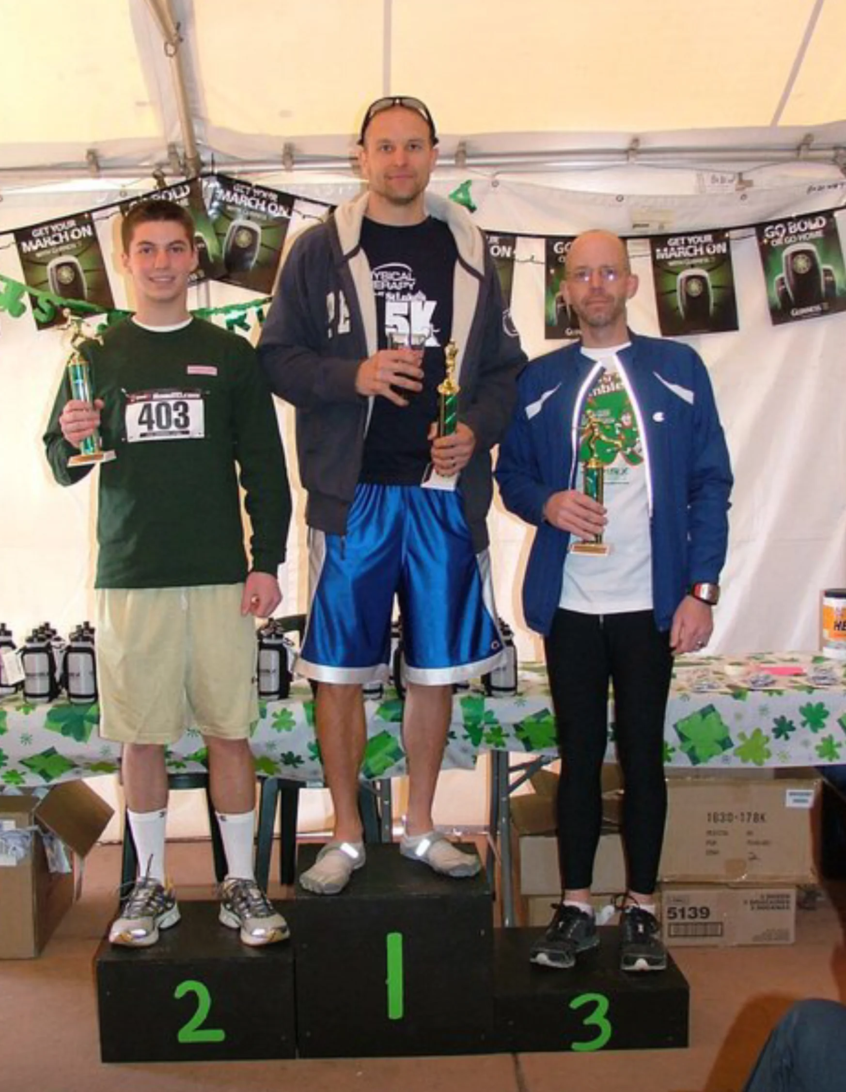 I had wheels, but then one fell off. That’s me on the right, with the runners 15 years younger than me.