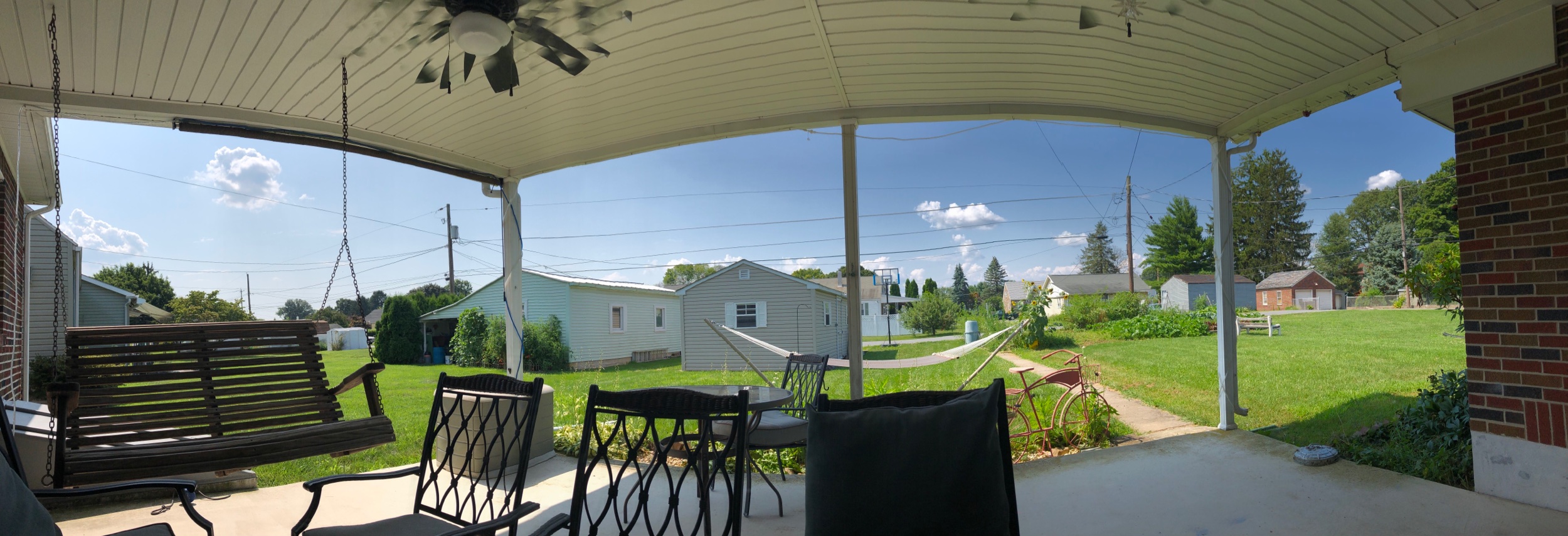 My summer writing space (when it’s not 99).