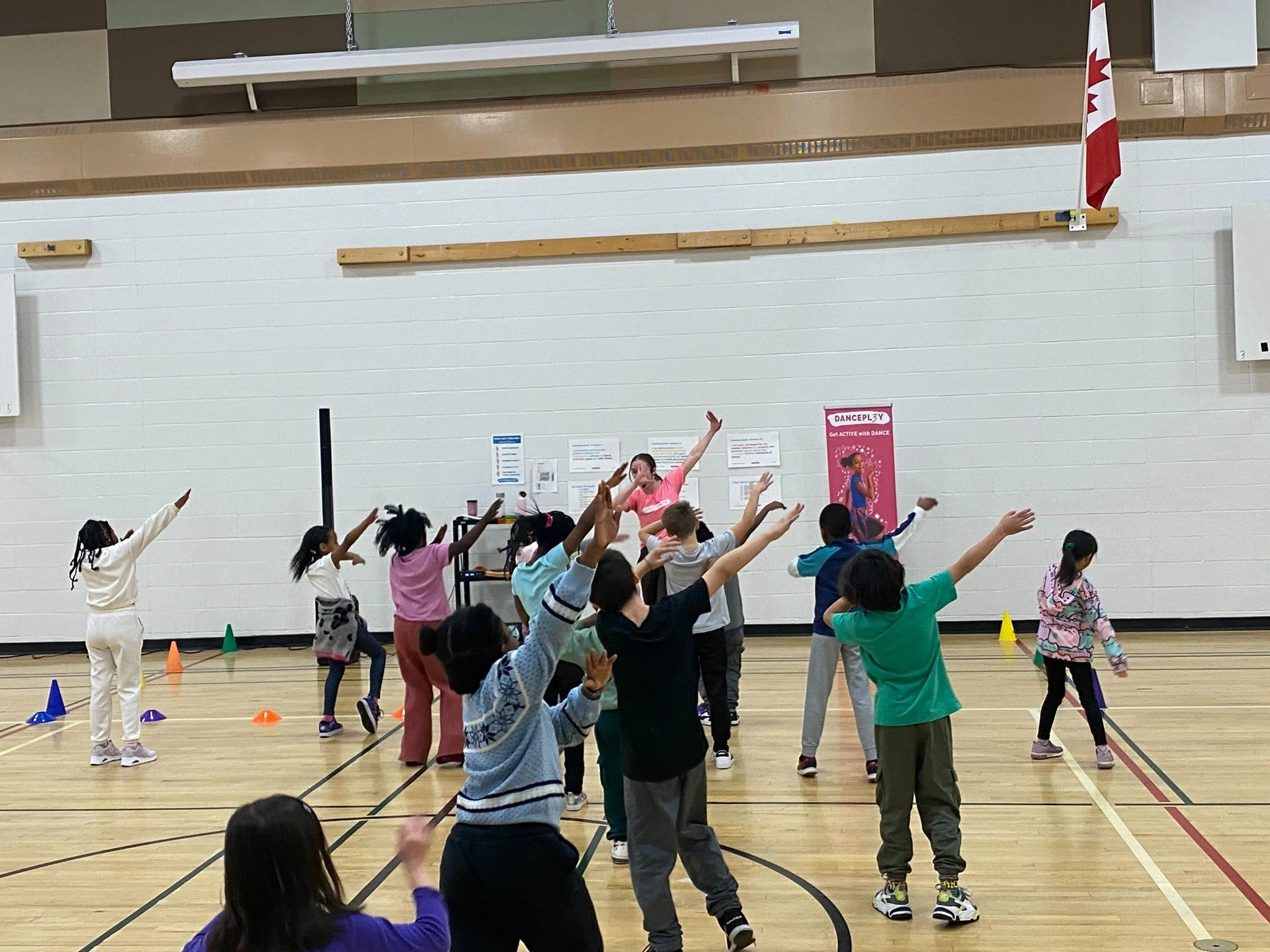 Jamie and Stephanie led the students of St. Bede Elementary school through our Dance and Mental Health Residency recently. 
When our certified instructors come to your school this is what you can expect:
🖐 We deliver a 5-lesson dance unit, linked
