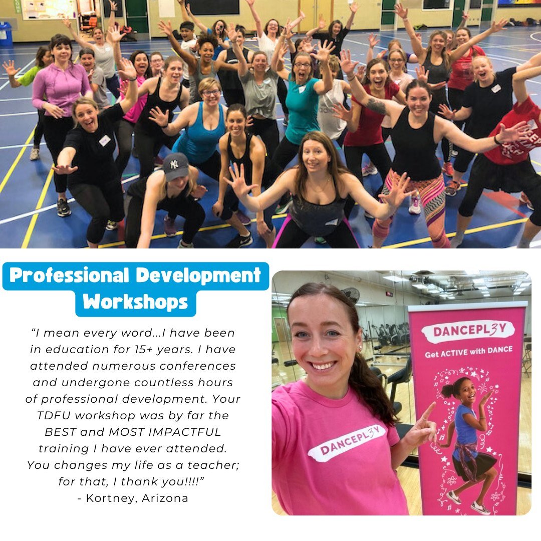 💪Elevate your dance unit and phys ed lessons with our dynamic Pro-D workshops! 

Teachers rave about the creativity, social skills, and fun these sessions bring to the classroom. 😍 😍 😍

From dance samplers, teaching skills, dance unit design and 
