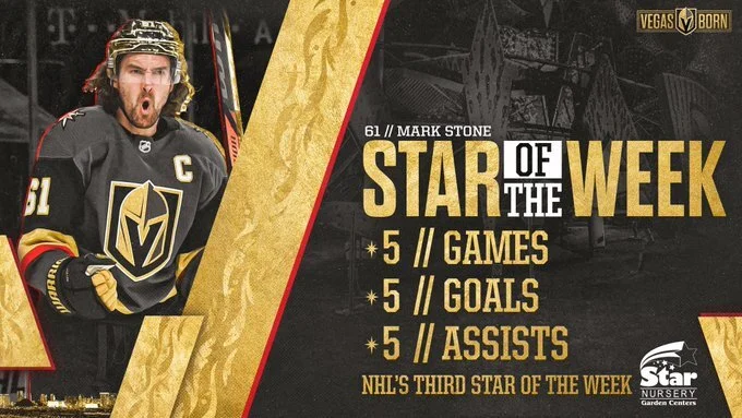 Mark Stone Has Been Named the Third Star of the Week 🌟