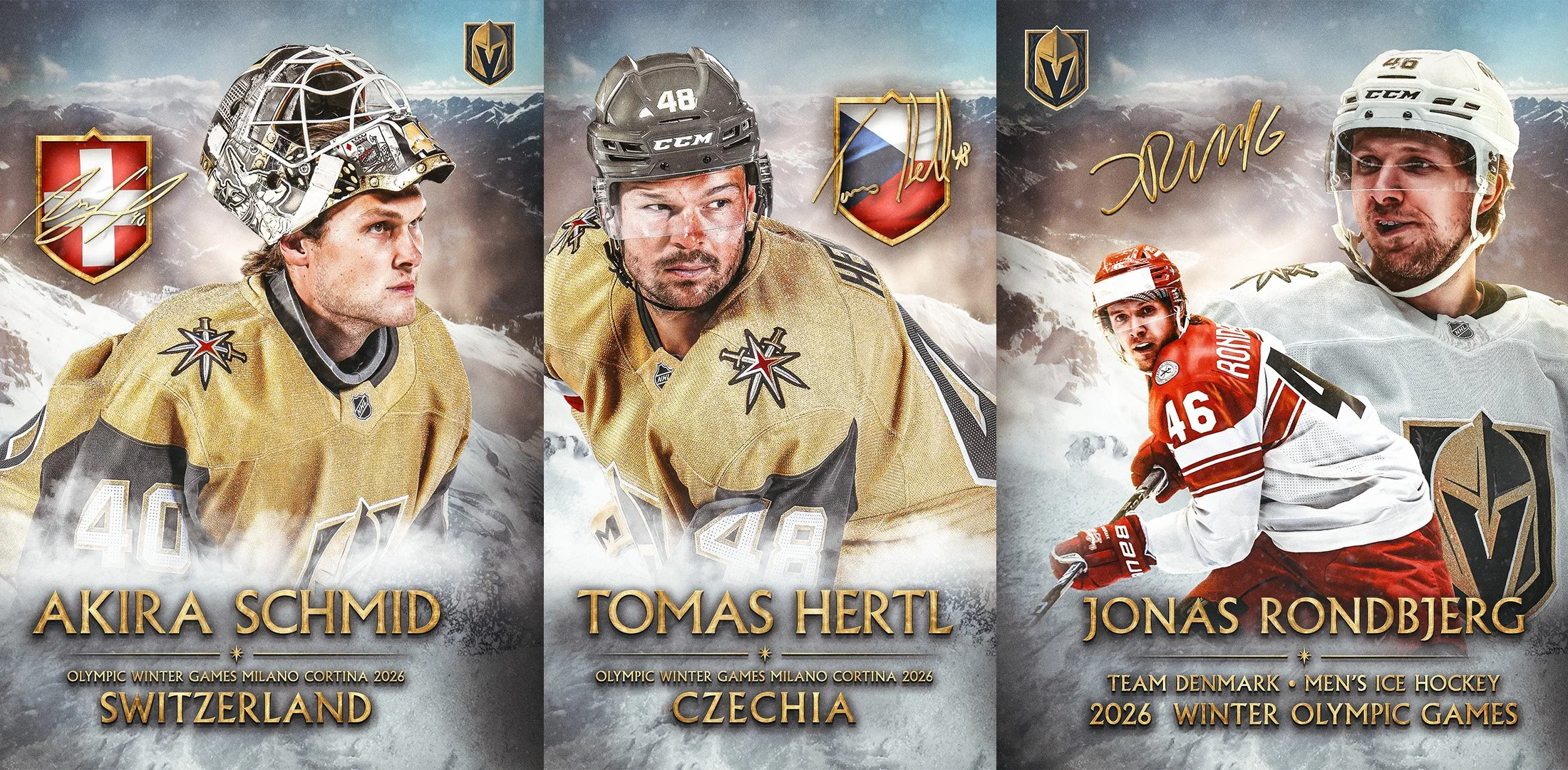Hertl, Schmid and Rondbjerg Bring VGK Olympian Total to Eight