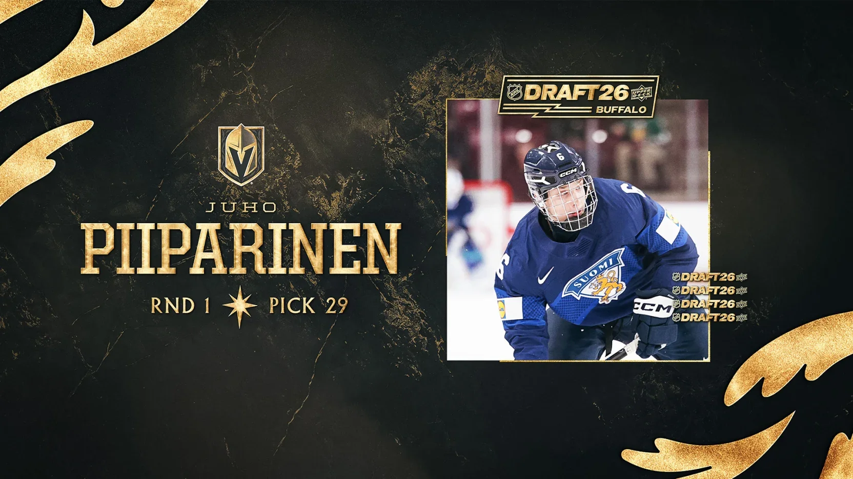 Golden Knights Take Juho Piiparinen in First Round of 2026 NHL Draft ⚔️