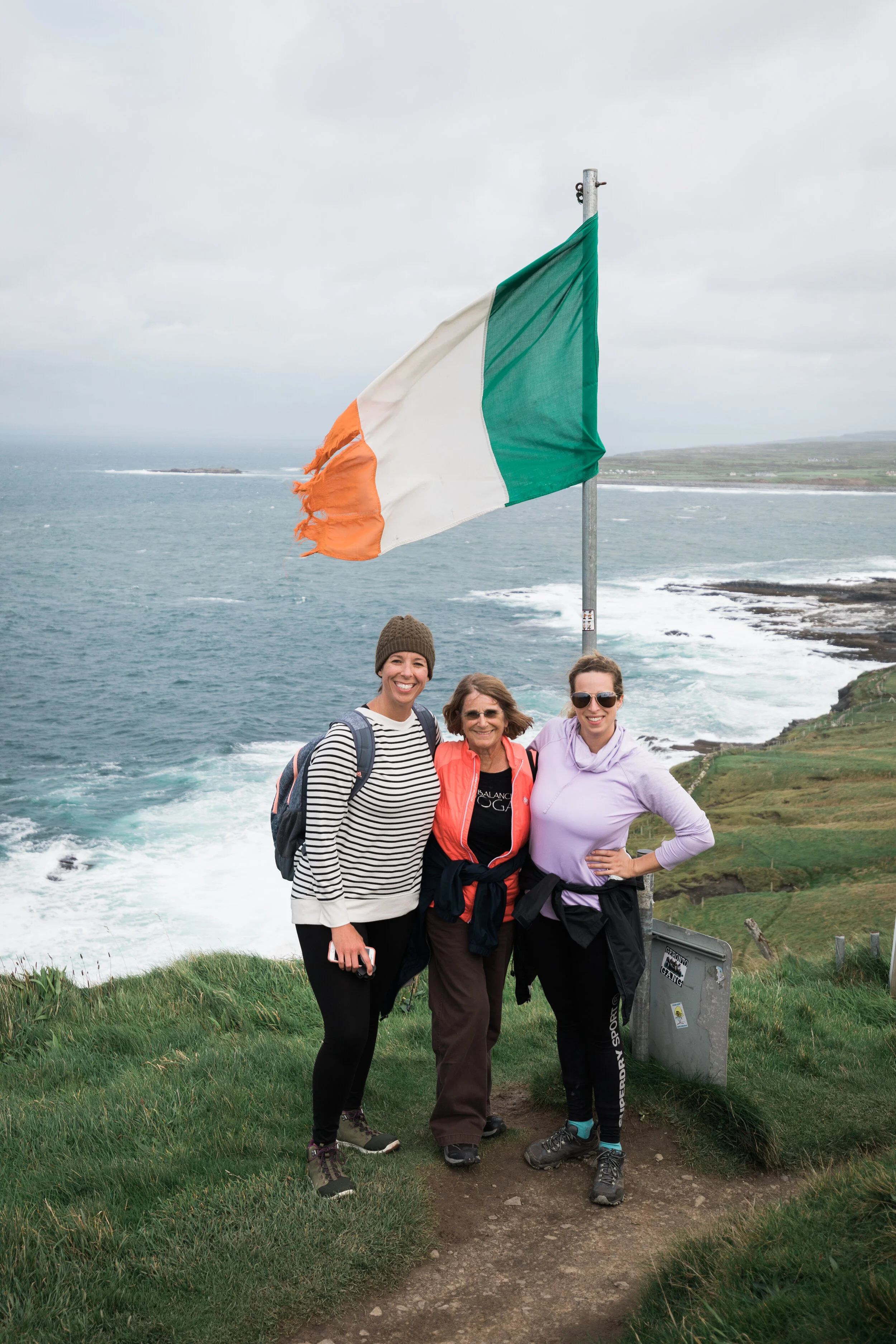 Hiking the Cliffs of Moher with retreat guests in Ireland, 2018
