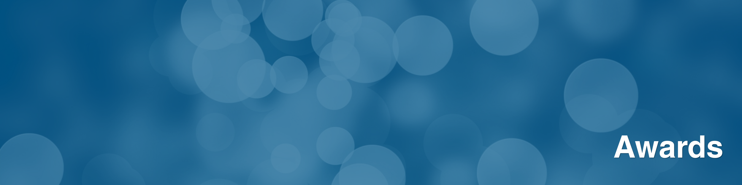 Blue background with blurred circular lights and the word 'Awards' in white text.
