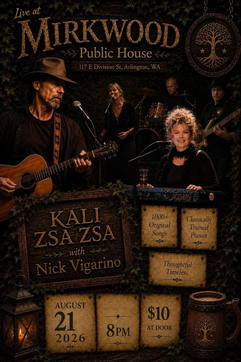 Nick Vigarino with Kali Zsa Zsa at The Mirkwood Public House - Aug 21 - 8pm
