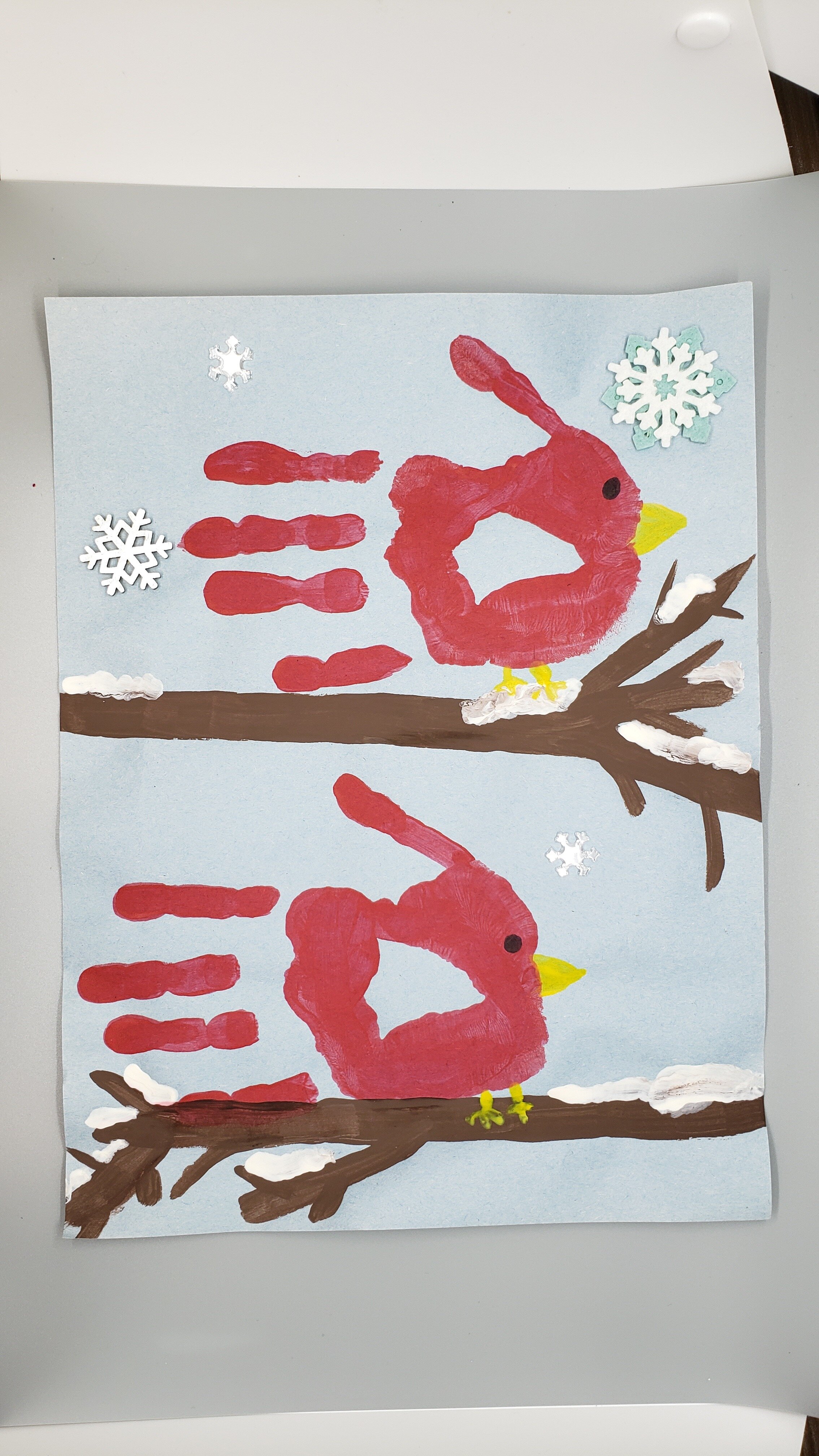 Handprint Winter Bird