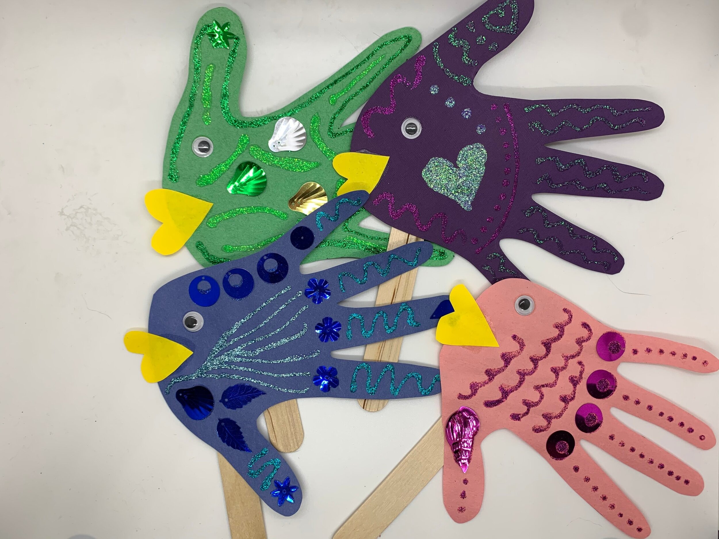 Handprint Fish Puppets