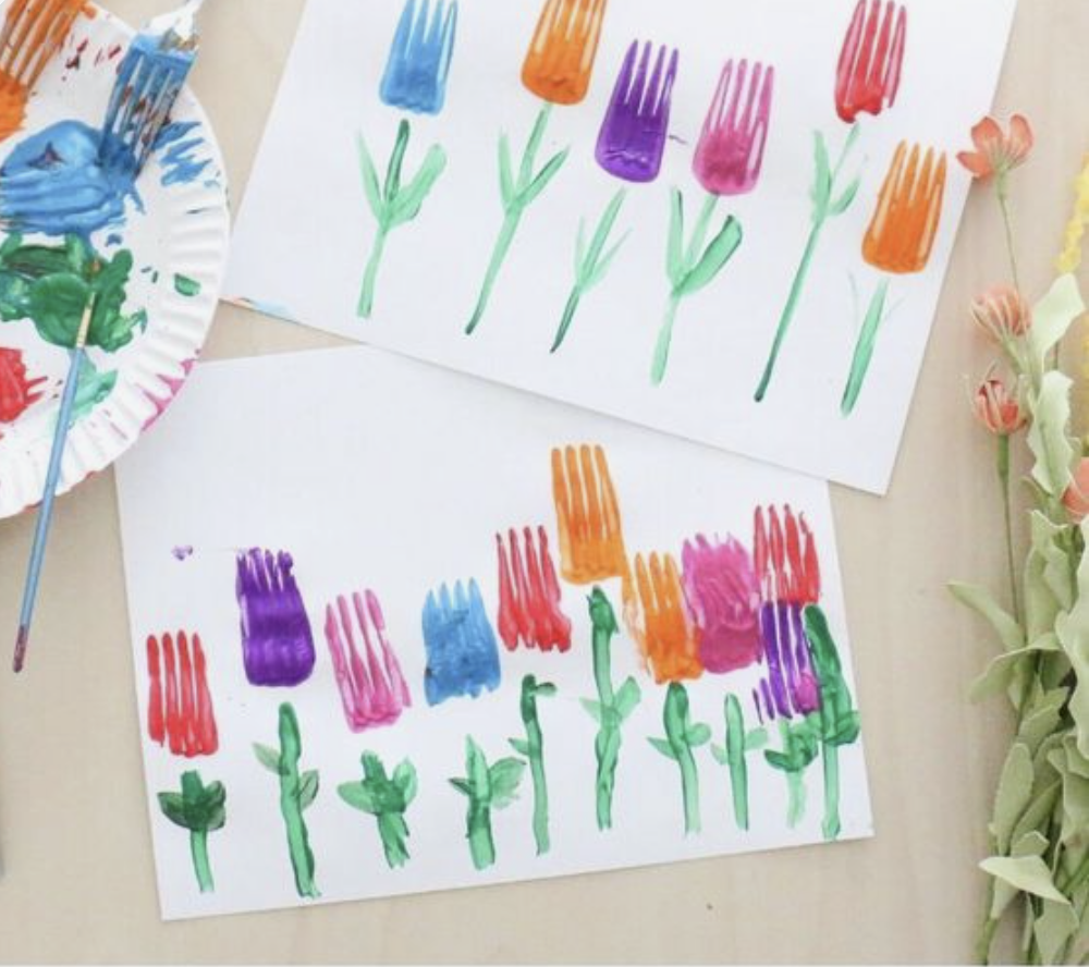 Fork Stamped Tulips