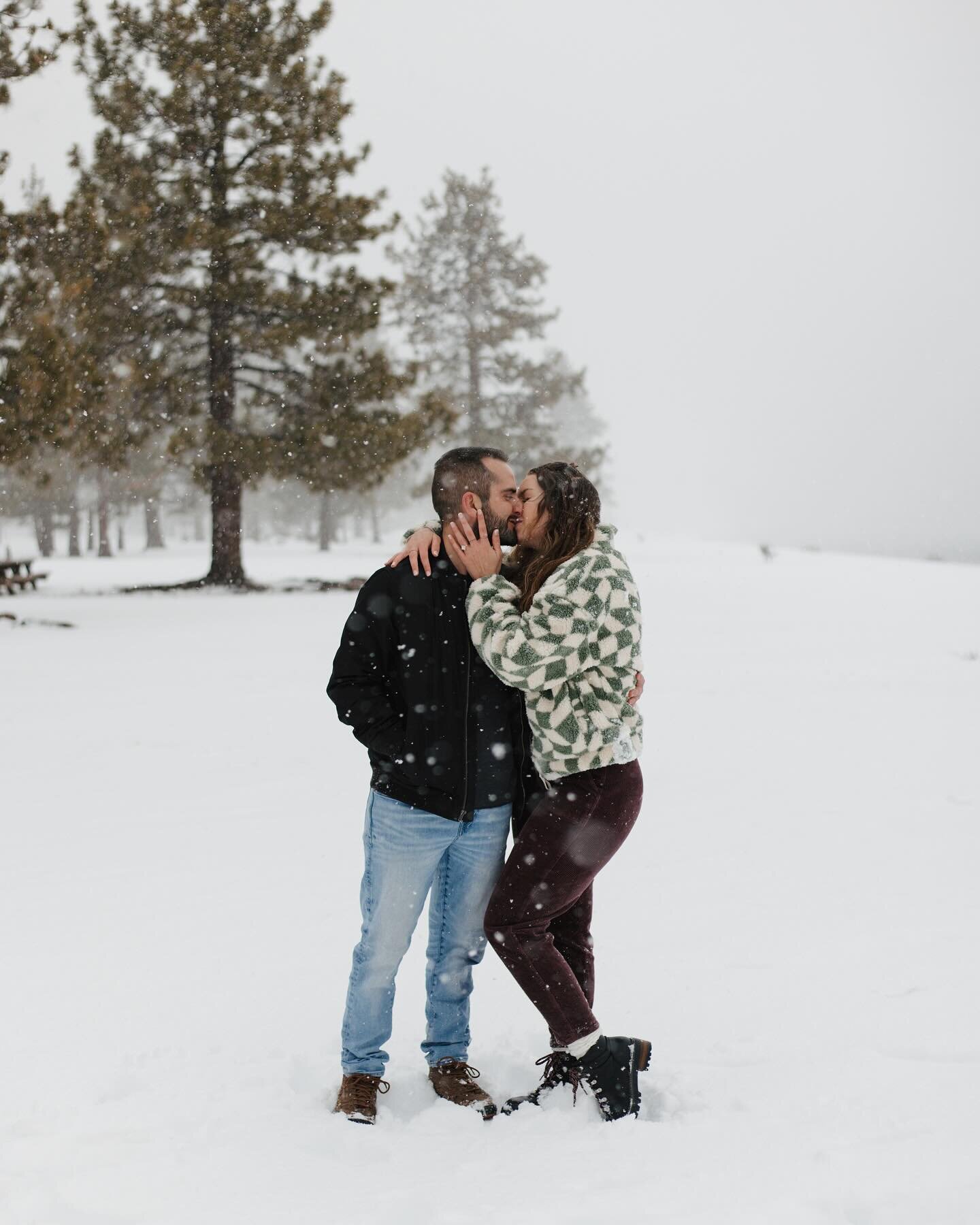 A year ago I crumpled into a ball of shock + excitement while saying yes to my person.

There was snow on the beach &amp; it was weird but OH SO beautiful ✨