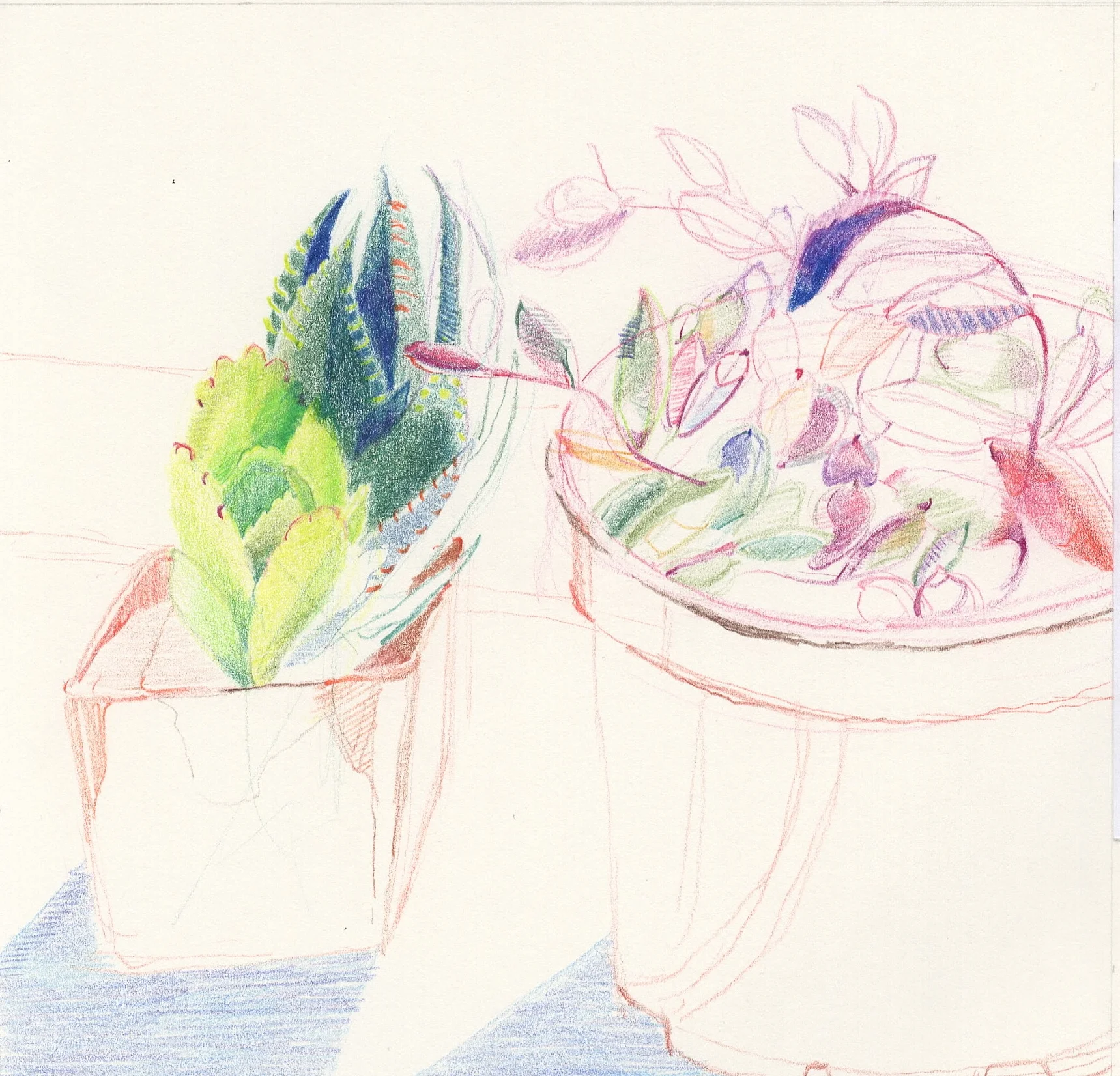  colored pencil on sketchbook page  5 x 5 1/2”, 2017 