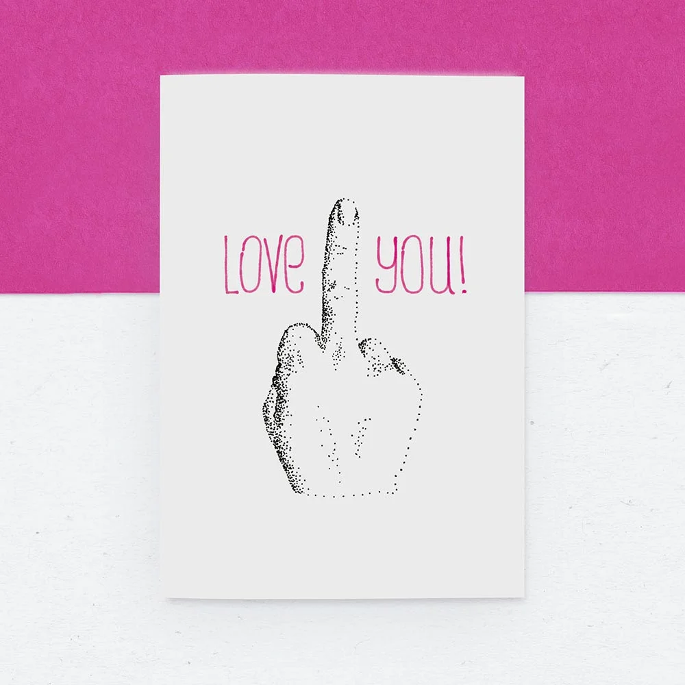 Greeting Card || Handdrawn, dot illustration || Love You