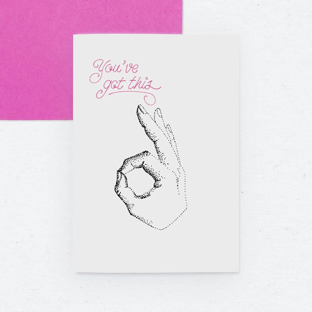 Greeting Card || Handdrawn, dot illustration || You've Got This