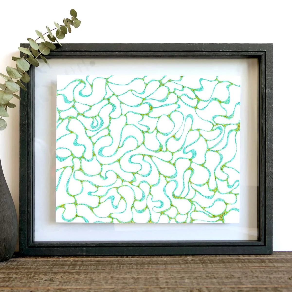 Copy of Original Art Print || Marble || Black & White Stippling Illustration Water Texture