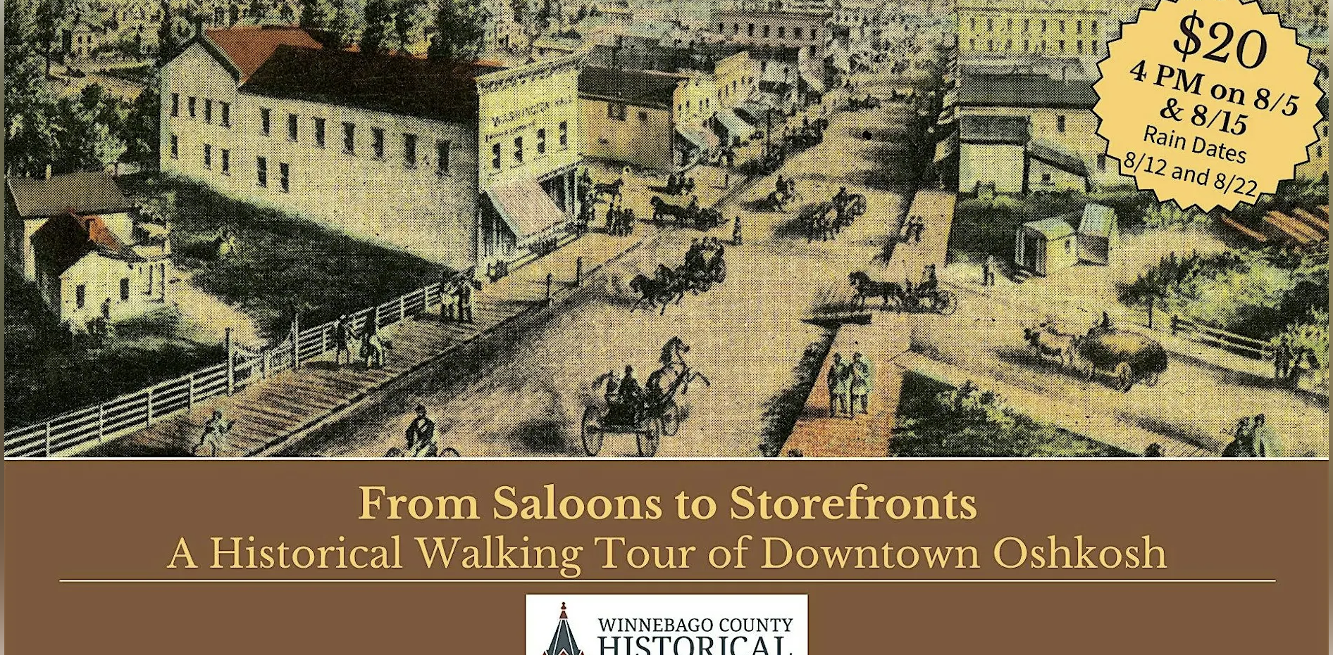 Historical Walking Tour of Downtown Oshkosh (August 15th)
