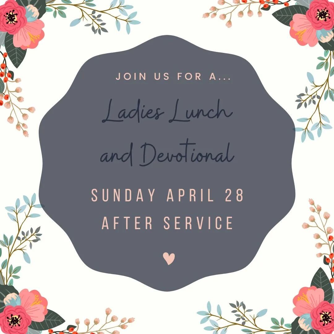 Mark your calendars for our Ladies Lunch on Sunday, April 28th after service. Food will be provided and there will be a devotional shared as well. Invite a friend and join us for an encouraging time together! 🌺

#ogdenutahchurch #canyonroadchurchuta