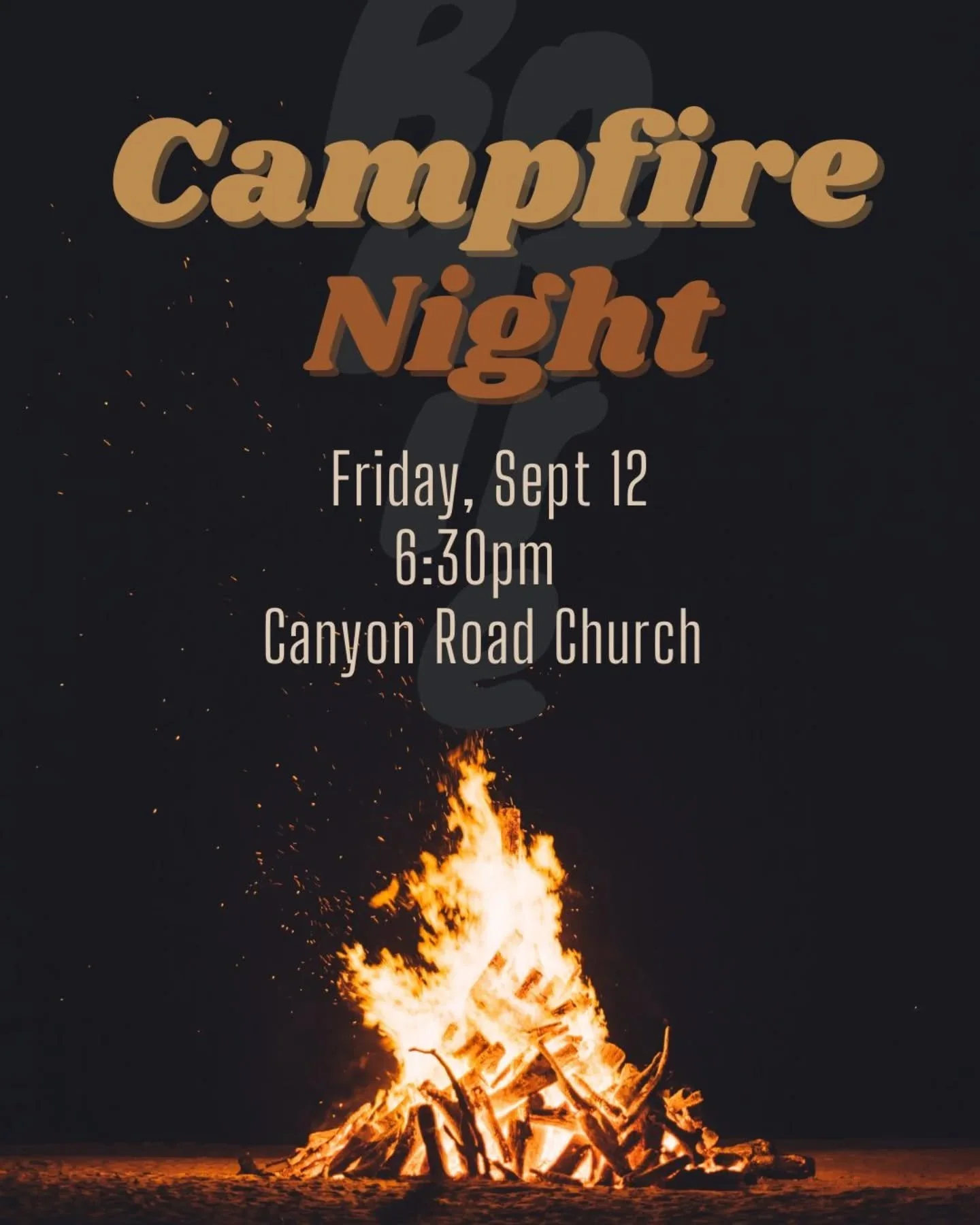 Our campfire night will be Friday, September 12th at 6:30pm at church. We will have yummy food and a time of worship. Bring a friend and join us for a fun evening together 🔥